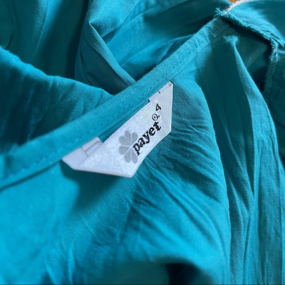 Payet Sequin Cardigan Turquoise Size 4 - Picture 7 of 10